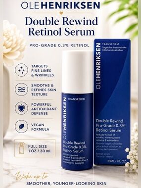 Ole Henriksen Double Rewind Pro-Grade 0.3% Retinol Serum - NIB